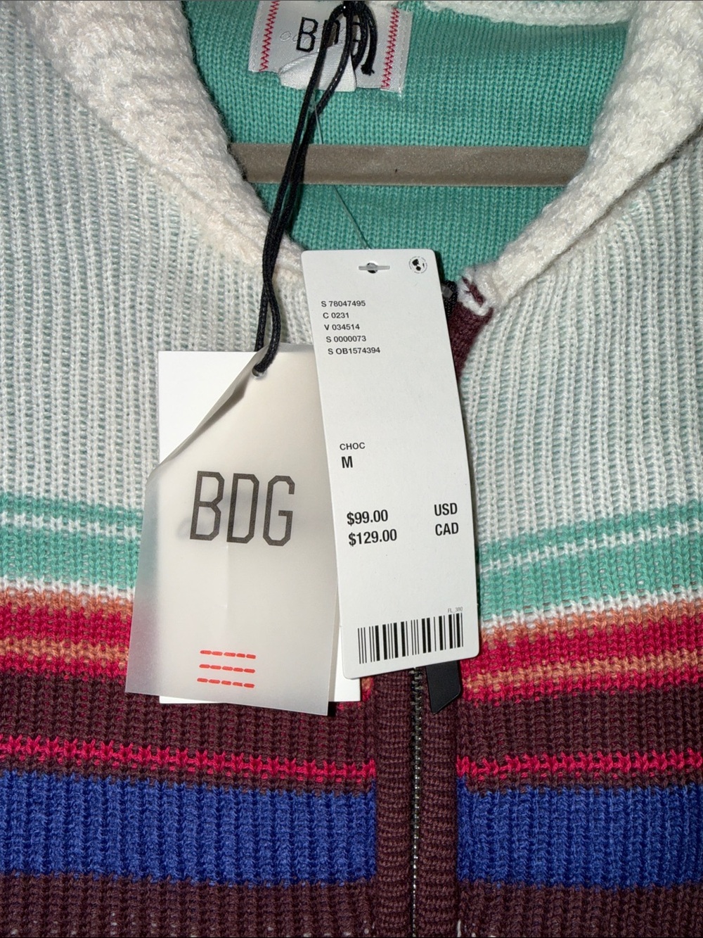 Urban Outfitters BDG Tacoma Patterned Full Zip Cardigan NWT - Picture 2 of 10